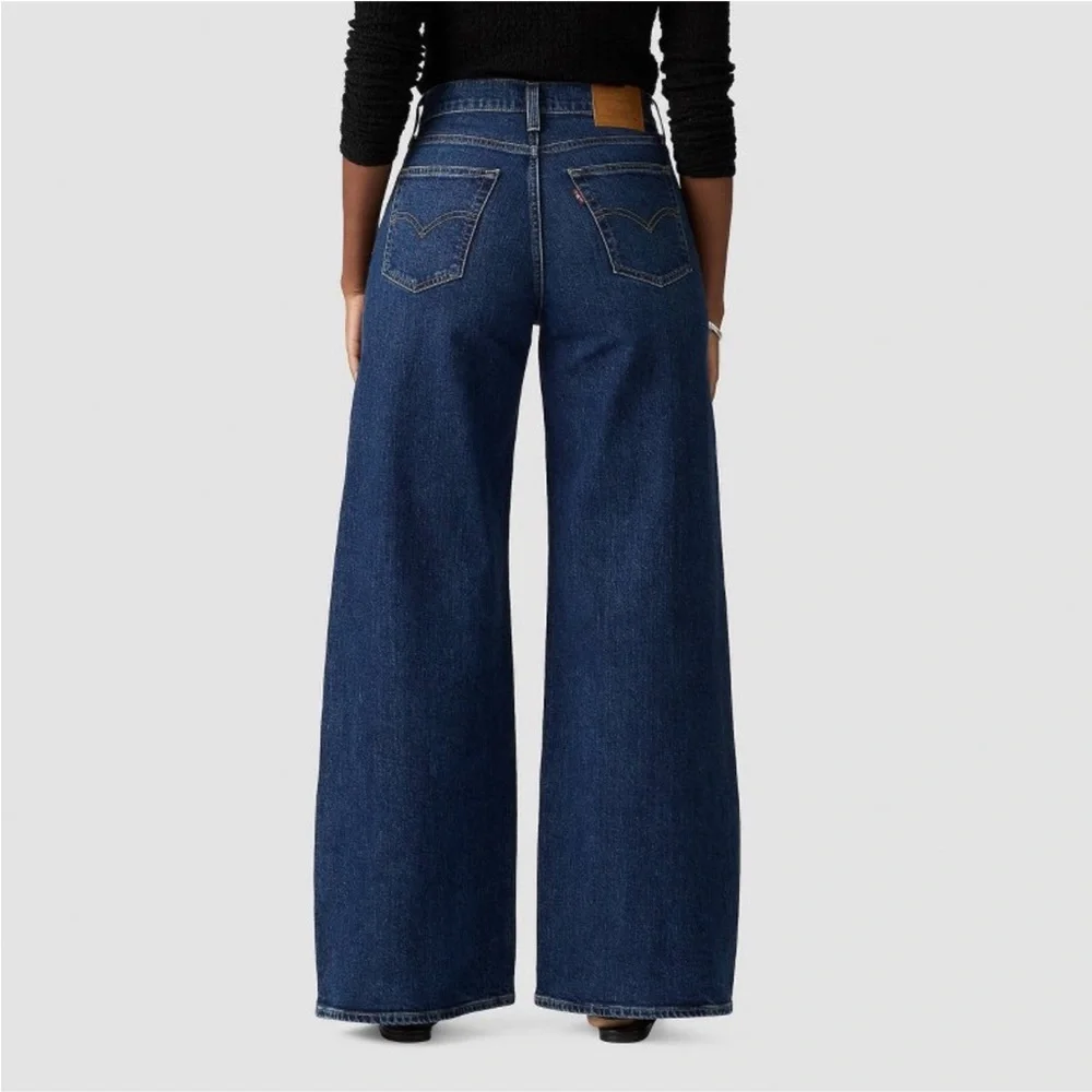 Levi's 728 Dark Blue Wide Leg Flare Jeans
